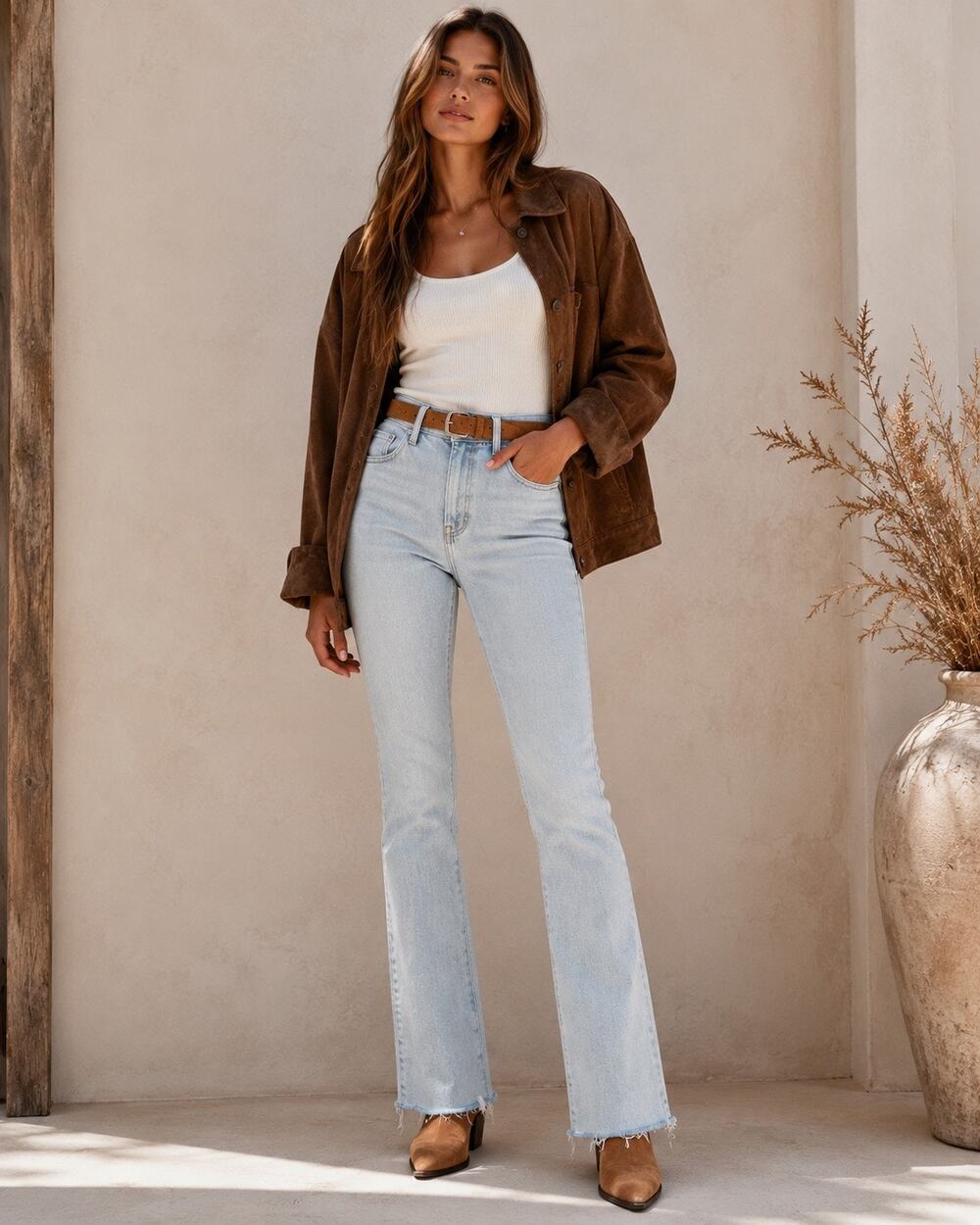 Revolve Lovers + Friends 90s Y2K Light Wash Raw Hem Bootcut Jeans Greyson NWT 26